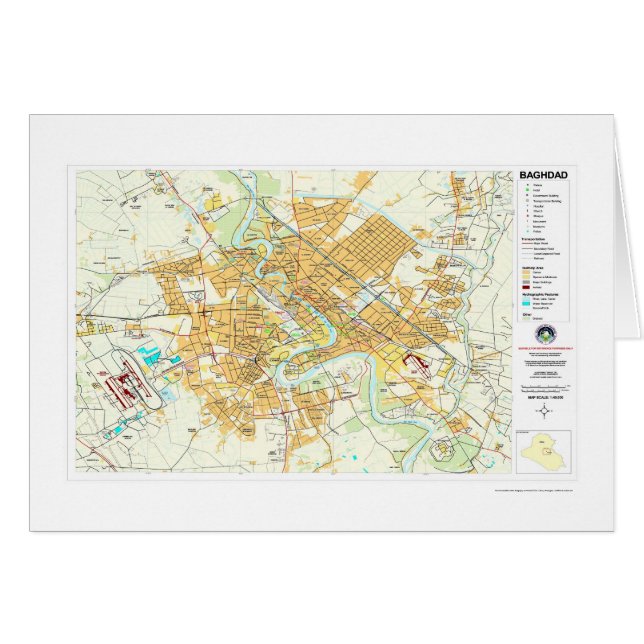 Der Bagdad-Stadt-Irak-Karte - 2003 (Vorderseite (Horizontal))