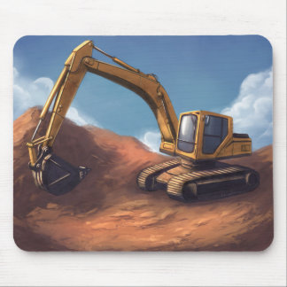 Der Bagger bei der täglichen Arbeit Mousepad