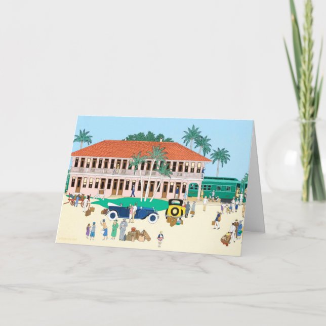 Der Bahnhof Boca Grande 1928 Karte (Vorderseite)