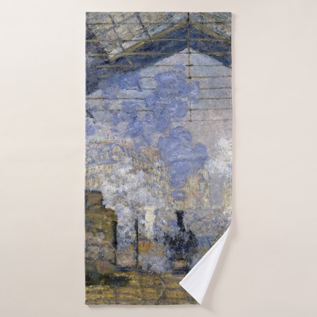 Der Bahnhof Saint-Lazare, Monet Badehandtuch (Badehandtuch)