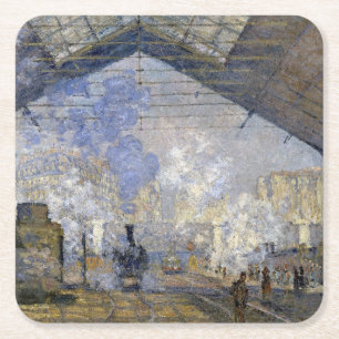 Der Bahnhof Saint-Lazare, Monet Rechteckiger Pappuntersetzer