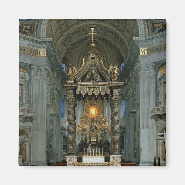 Der Baldacchino, der Hochaltar und der Stuhl Magnet (Vorne)