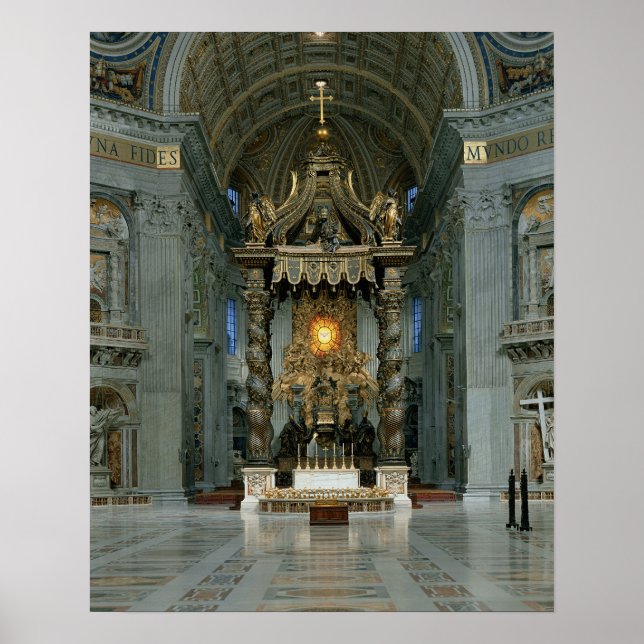 Der Baldacchino, der Hochaltar und der Stuhl Poster (Vorne)
