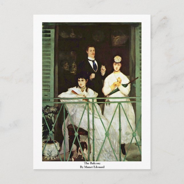 Der Balkon von Manet Edouard Postkarte (Vorderseite)