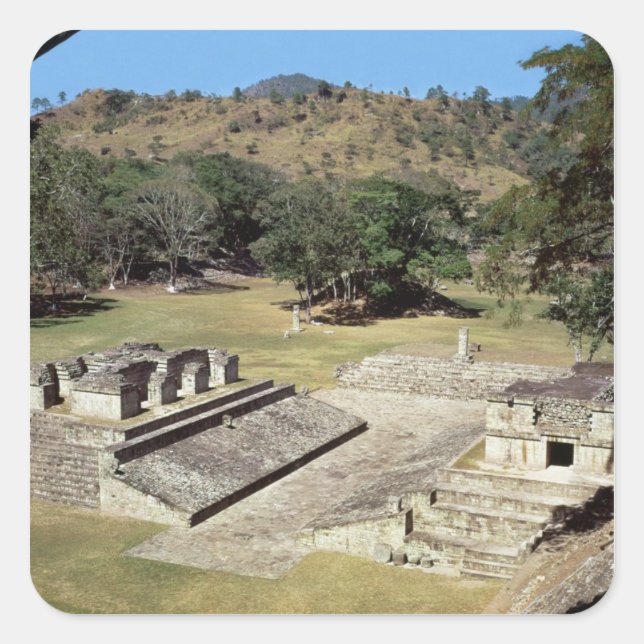 Der Ballplatz am Hauptplatz, klassische Zeit Quadratischer Aufkleber (Vorderseite)
