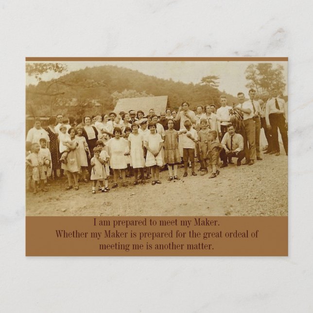 Der Bananenbrot: Camp-Sitzung der 1930er Jahre Postkarte (Vorderseite)