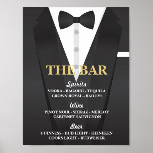 Der Bar Anzug Tuxedo Plakatunterschrift Hochzeitse Poster