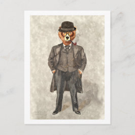 Der Bär ist ein lustiger Bär in einem Anzug Postkarte