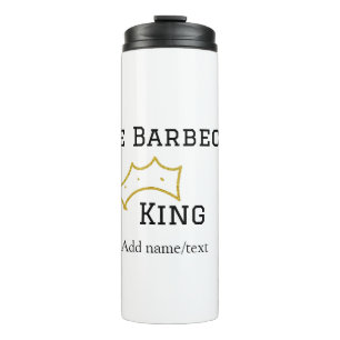 Der Barbecue-König krone Namenstext kocht am beste Thermosbecher