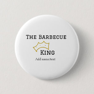 Der Barbecue-König Kronenname Text kocht am besten Button
