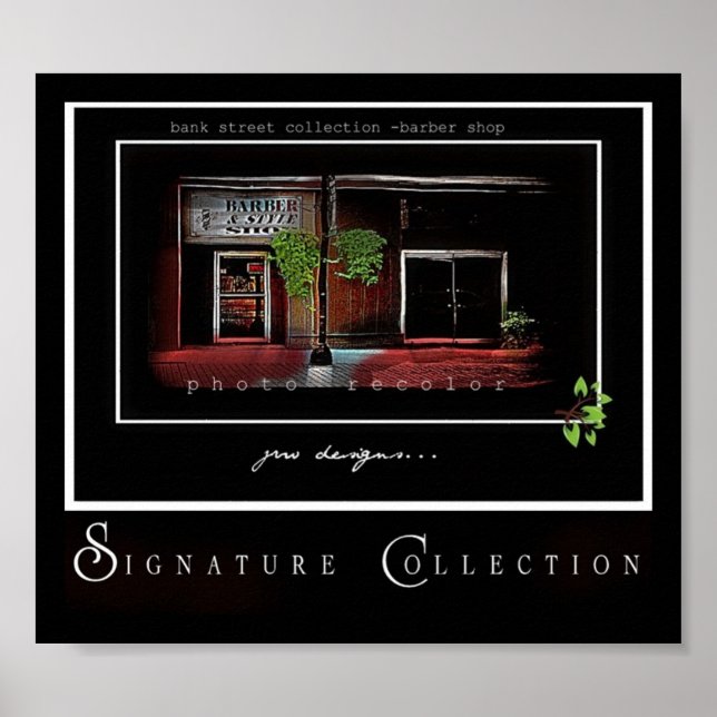 Der Barber auf der Bank Poster (Vorne)