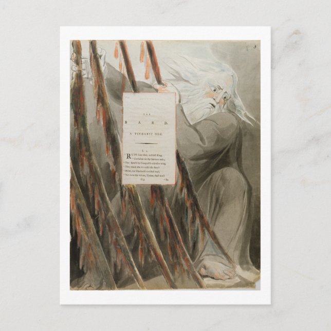 Der Bard: Eine pindarische Ode, von "The Poems of  Postkarte (Vorderseite)