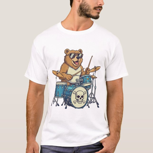 Der Bären-Schlagzeuger  T-Shirt (Vorderseite)