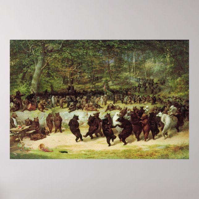 Der Bärentanz von William Holbrook Beard Poster (Vorne)