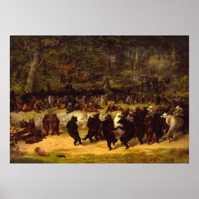 Der Bärentanz von William Holbrook Beard Poster (Vorne)