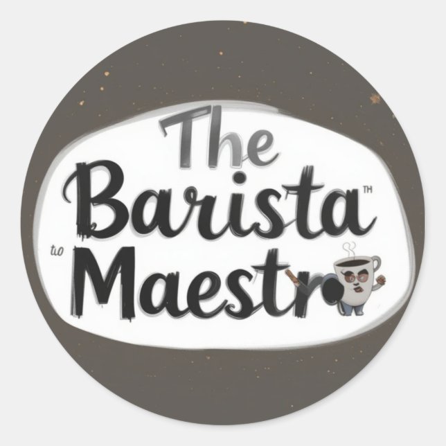 Der Barista Maestro Runder Aufkleber (Vorderseite)