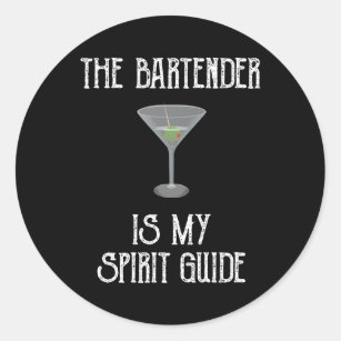 Der Barkeeper ist mein Spirit Guide Funny Cocktail Runder Aufkleber