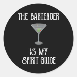 Der Barkeeper ist mein Spirit Guide Funny Cocktail Runder Aufkleber
