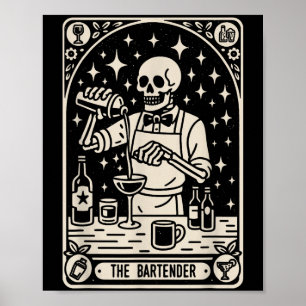 Der Barkeeper Tarot Card Halloween Mixologe Barm Poster