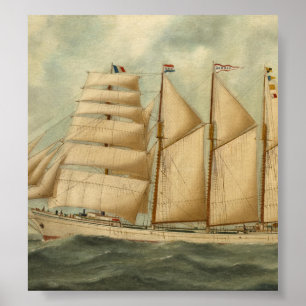 Der Barquentiner Herdis der American Star Line Poster