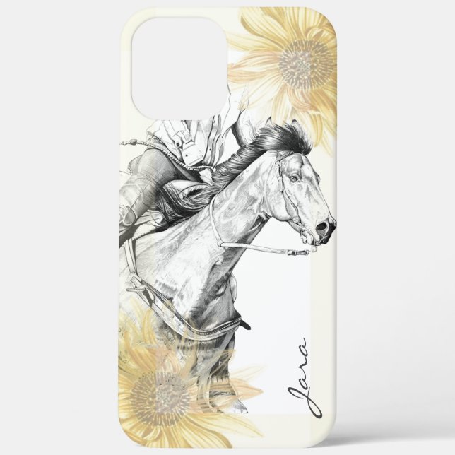Der Barrel Racer (Sonnenblumen) Case-Mate iPhone Hülle (Rückseite)