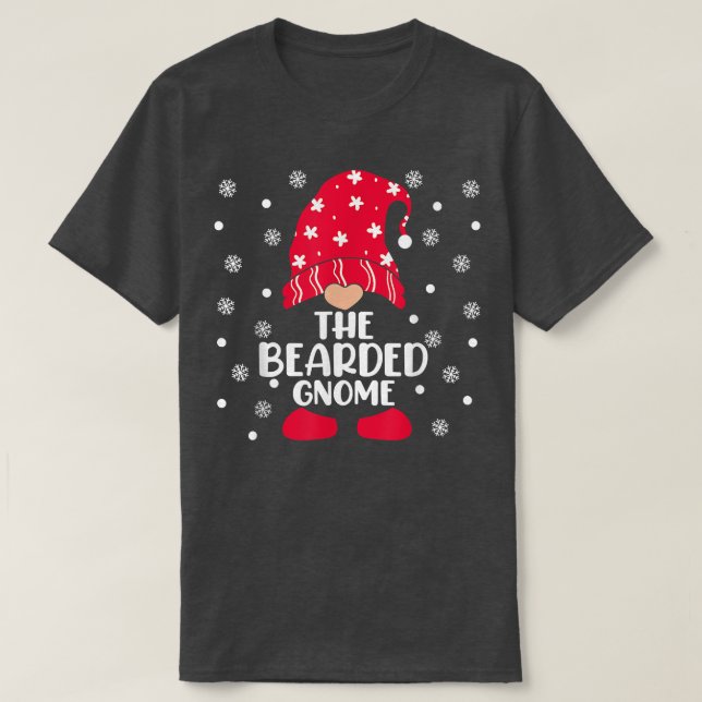 Der bärtige Gnome passt Familie Weihnachten Pajama T-Shirt (Design vorne)