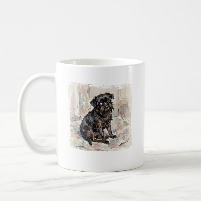 Der bärtige Stallrattenfänger: Griffon Belge Kaffeetasse (Links)