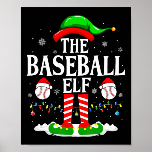 Der Baseball Elf Funny Matching Xmas Baseball Chri Poster