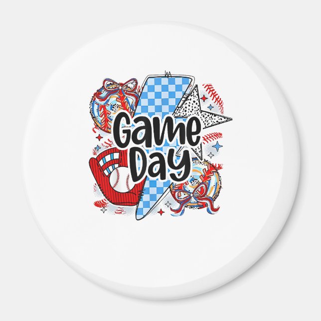 Der Baseball Game Day Retro Dies ist die Saison üb Magnet (Vorne)