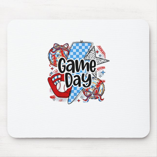 Der Baseball Game Day Retro Dies ist die Saison üb Mousepad (Vorne)