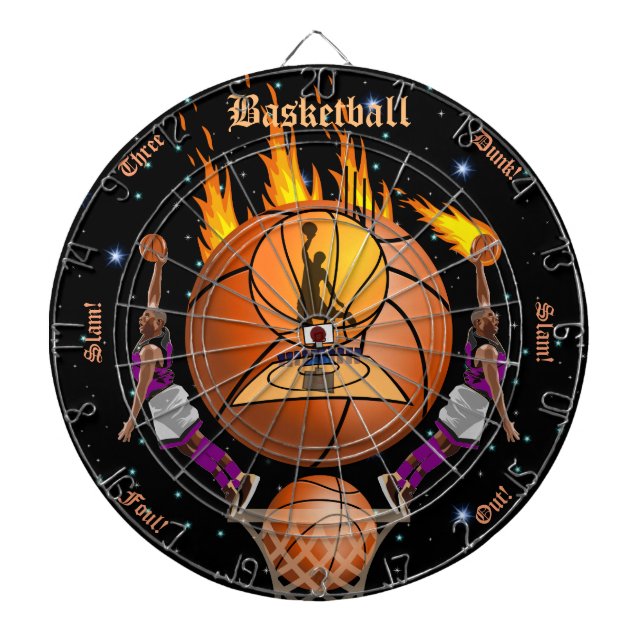 Der Basketball-brennende Slam DunkDartboard Dartscheibe (vorne)