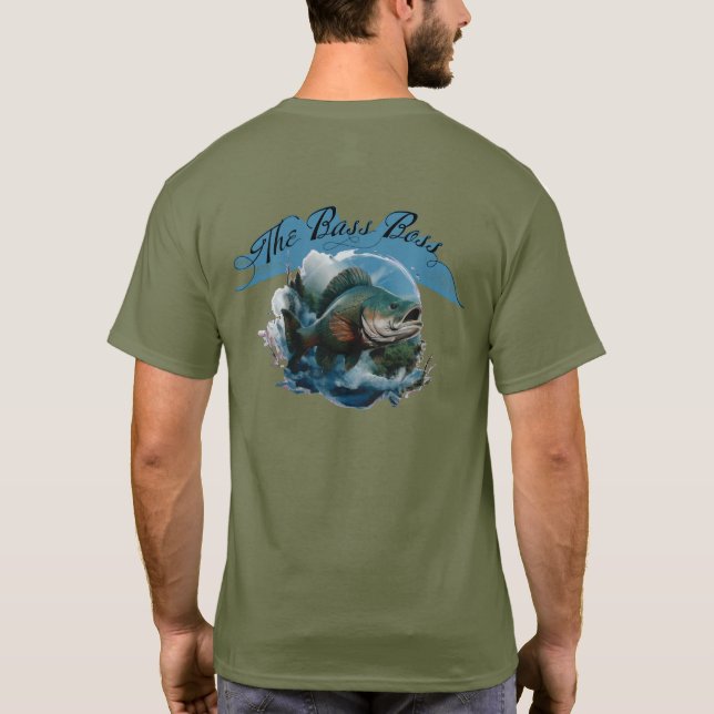 Der Bass Boss anpassbares Angel-Shirt T-Shirt (Rückseite)