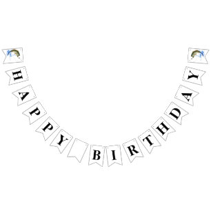 Der Baß springend, alles Gute zum Geburtstag Wimpelkette