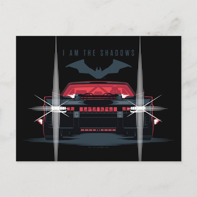 Der Batman Batmobile - Ich bin die Schatten Postkarte (Vorderseite)