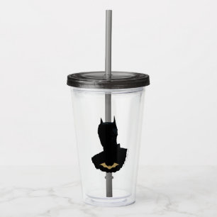 Der Batman mit dem goldenen Bat-Symbol Acryltrinkbecher