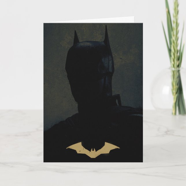 Der Batman mit dem goldenen Bat-Symbol Karte (Vorderseite)