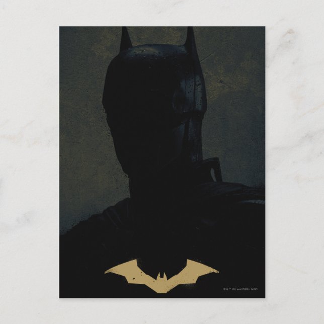 Der Batman mit dem goldenen Bat-Symbol Postkarte (Vorderseite)