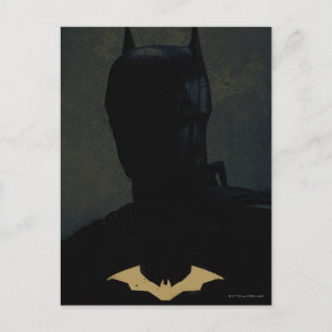 Der Batman mit dem goldenen Bat-Symbol Postkarte