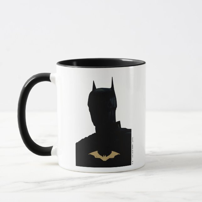 Der Batman mit dem goldenen Bat-Symbol Tasse (Links)