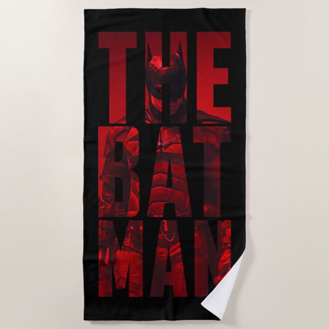 Der Batman Typografy Cutout Strandtuch (Vorderseite)