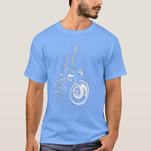Der Batman und sein Motorrad Retro T-Shirt