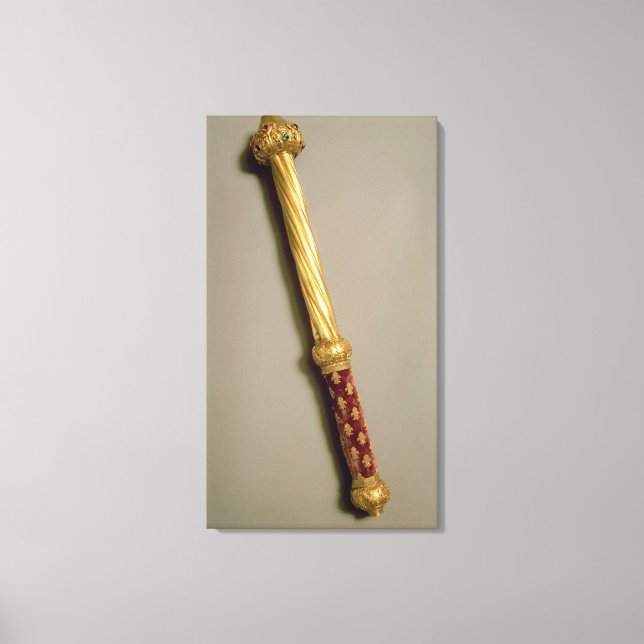 Der Baton von Guillaume de Roquemont, 1384 (Gold, Leinwanddruck (Vorderseite)