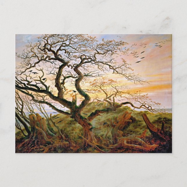 Der Baum der Krähen von Caspar David Friedrich Postkarte (Vorderseite)