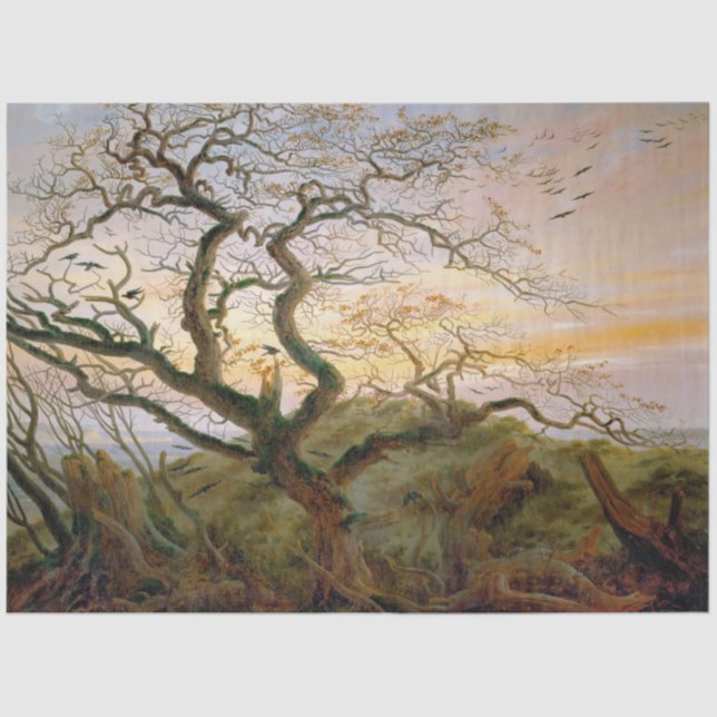Der Baum der Krähen (von Caspar David Friedrich) Seidenpapier (Vorderseite)