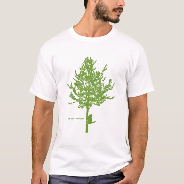Der Baum der Männer, der Katzen-T - Shirt umarmt (Vorderseite)