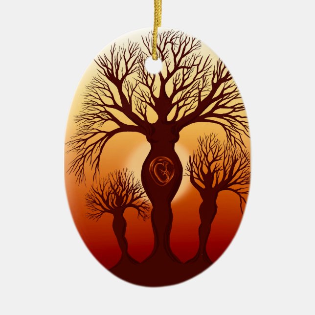 Der Baum der Mutterschaft Keramik Ornament (Vorne)
