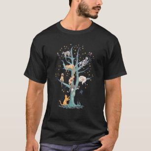 Der Baum Des Katzenlebens Tier T-Shirt