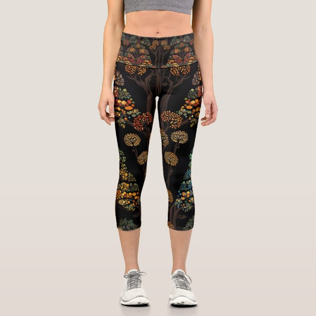 Der Baum des Lebens Capri Leggings. (Vorderseite)