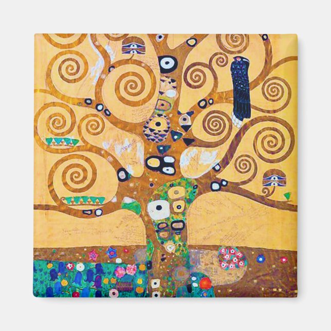 Der Baum des Lebens (Detail), Klimt Magnet (Vorne)