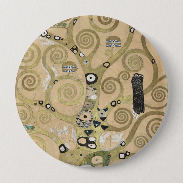 Der Baum des Lebens, Gustav Klimt Ölmalerei  Button (Vorderseite)